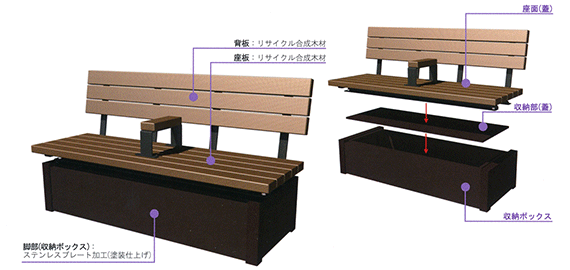 収納付ベンチ