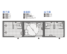ユニットトイレ商品例〜3ユニット屋根付平面図